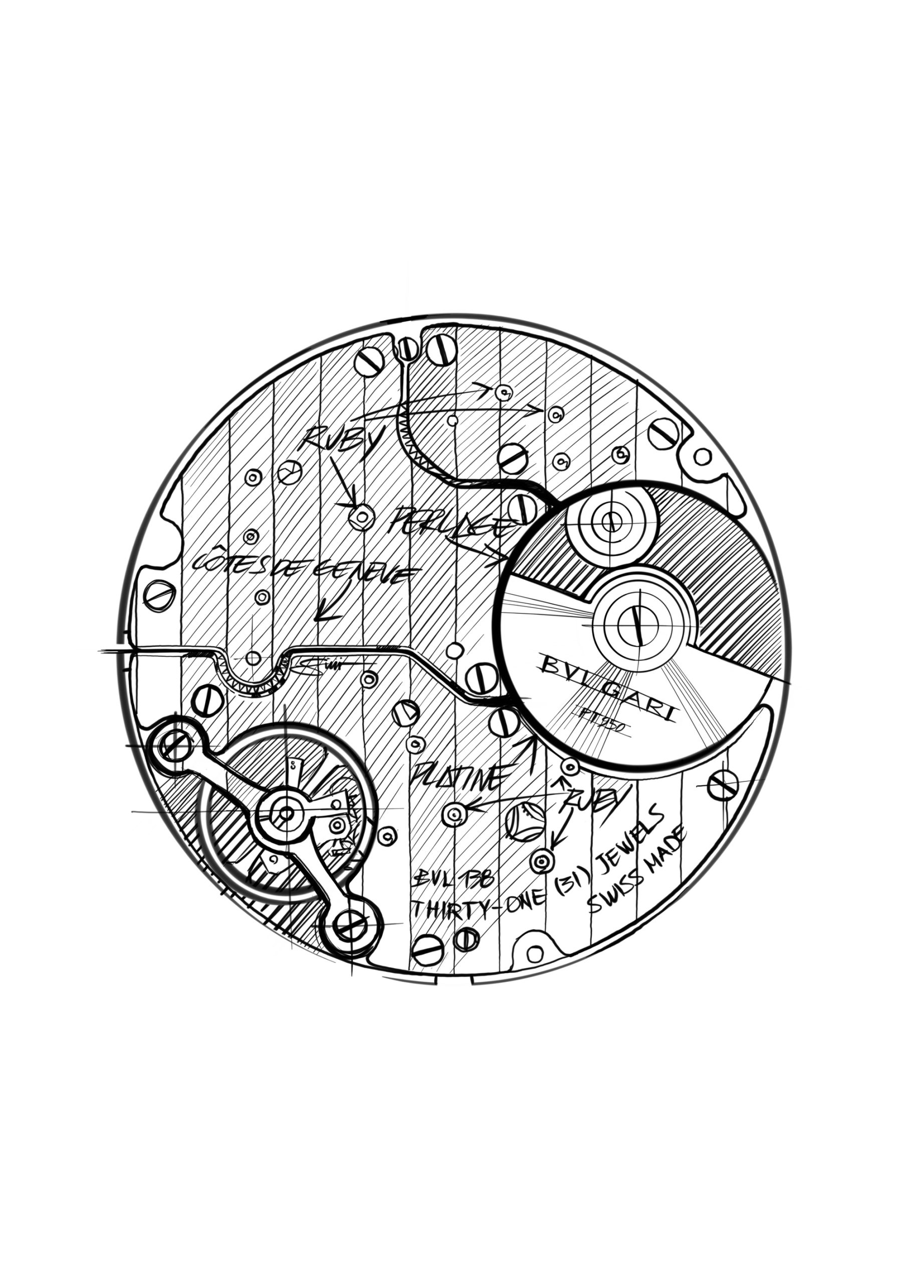 Octo Finissimo Chronograph GMT BVL 318 Sketch - Image 4