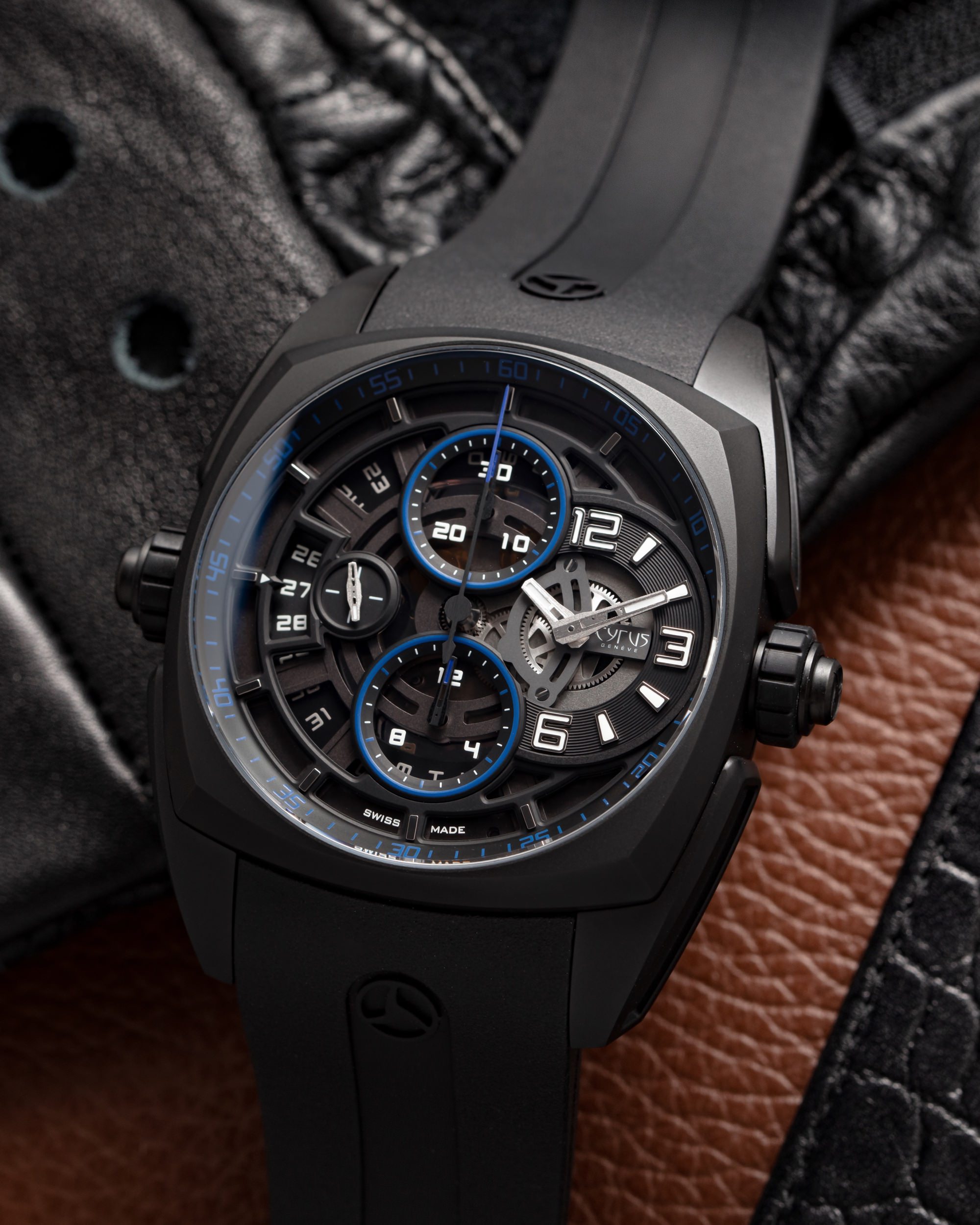 Klepcys Skeleton Chronograph Dark & Blue - Image 3