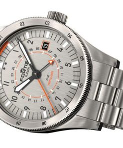 Alternative view of Flieger F-43 Triple GMT Titanium Orange