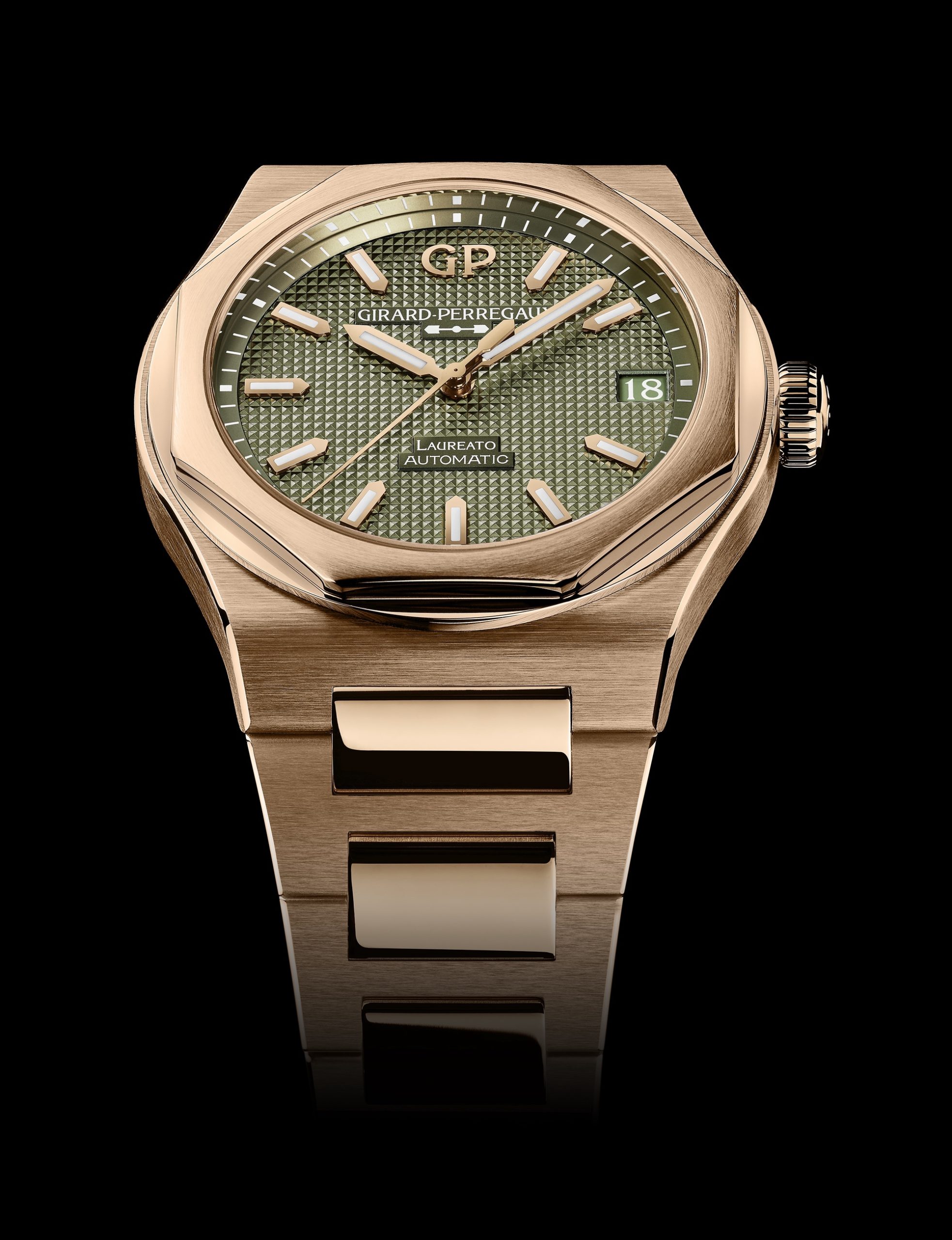 Laureato 42 mm Pink Gold Sage Green - Image 5