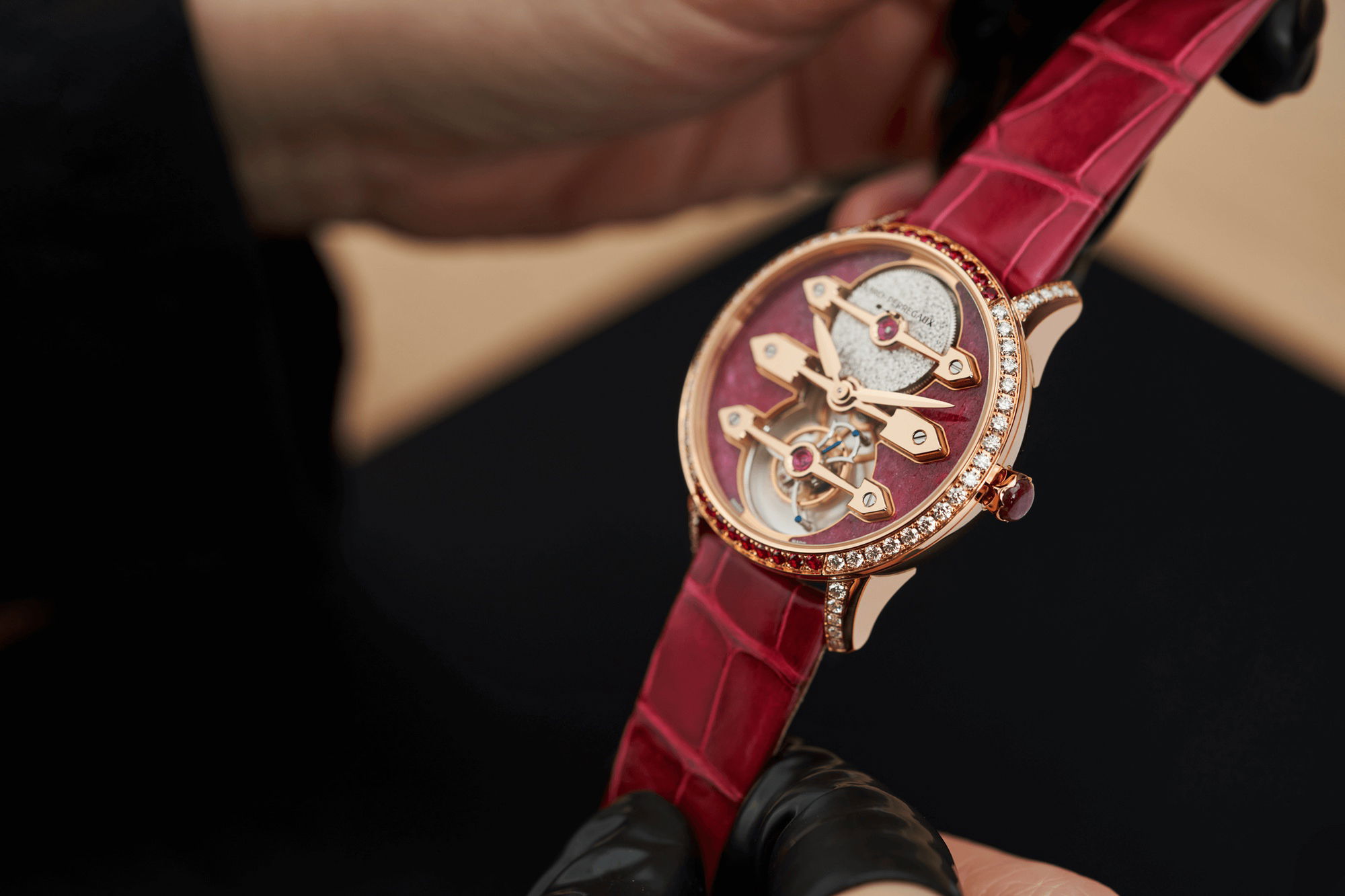 Tourbillon with Three Gold Bridges Ruby Heart - Image 3