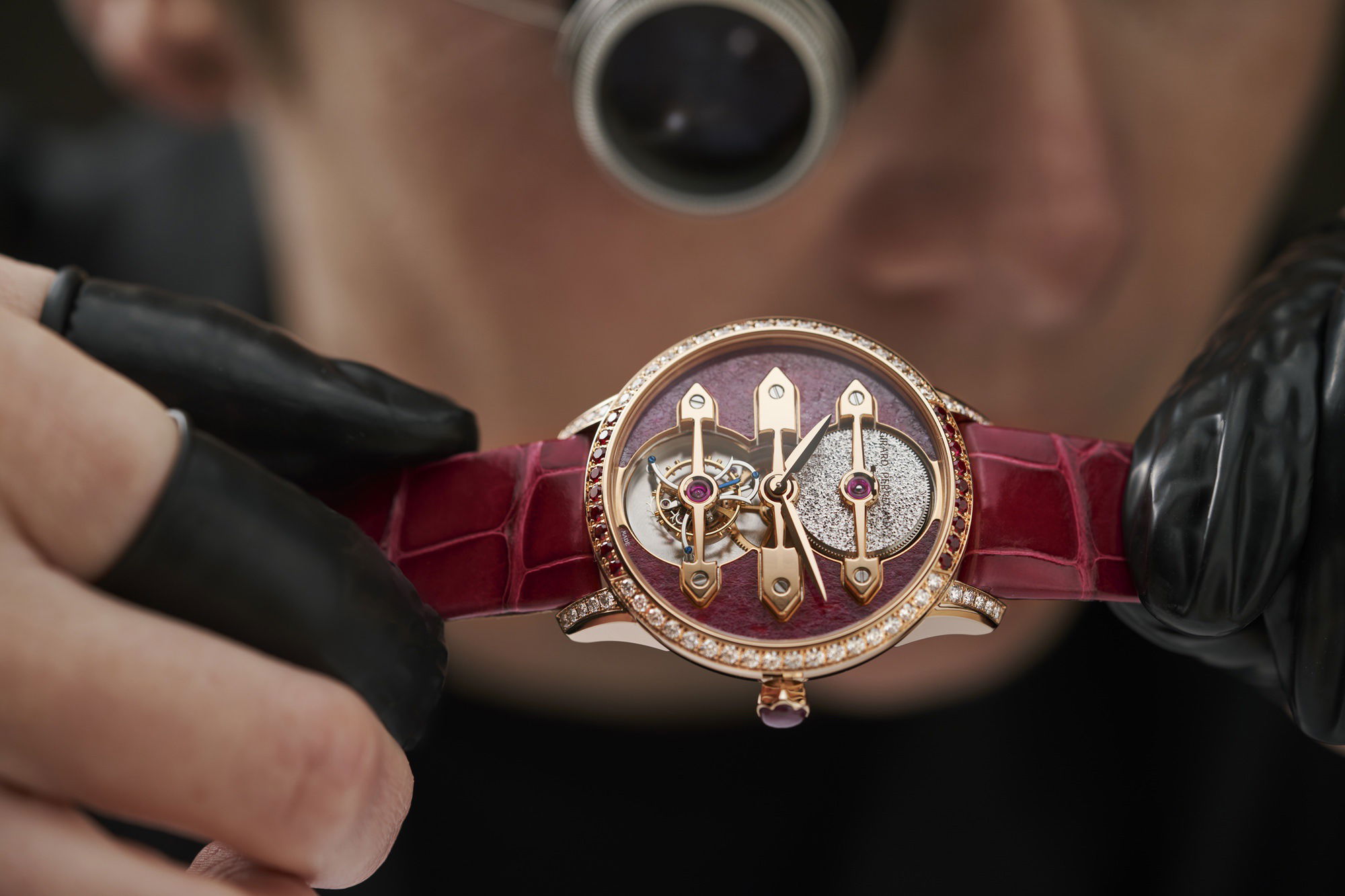 Tourbillon with Three Gold Bridges Ruby Heart - Image 10