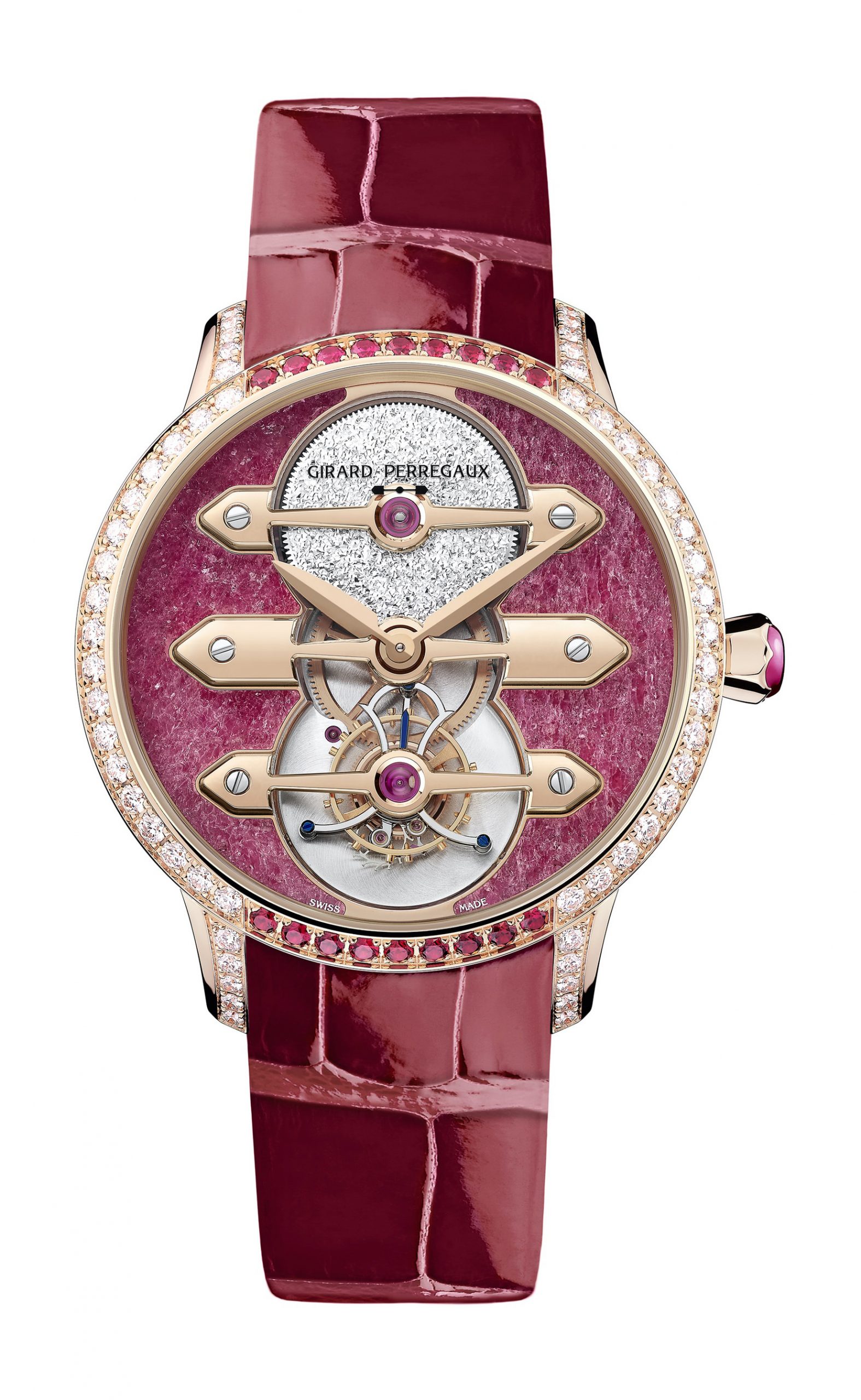 Tourbillon with Three Gold Bridges Ruby Heart
