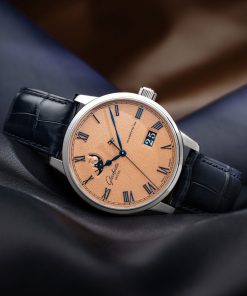 Alternative view of Senator Excellence Panorama Date Moon Phase Frosted Copper