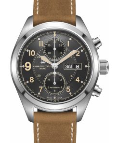 Khaki Field Auto Chrono 42mm noir PVD noir