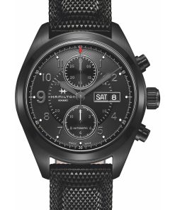 Khaki Field Auto Chrono 42mm noir PVD noir