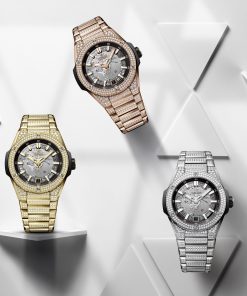 Alternative view of Big Bang Integrated Time Only King Gold Pavé