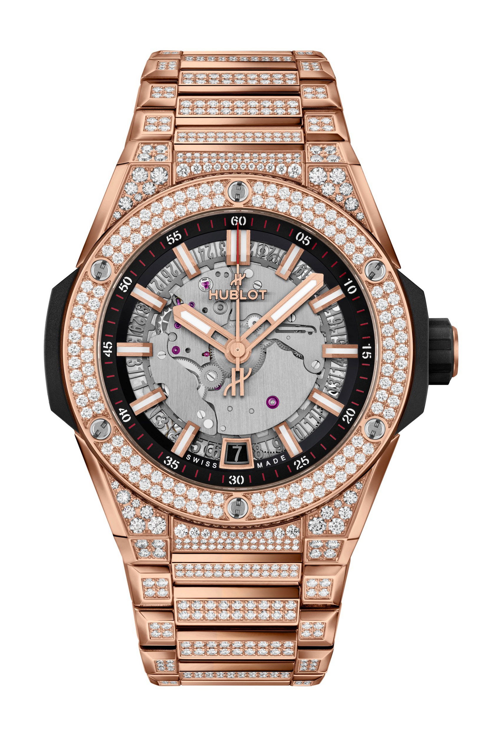 Big Bang Integrated Time Only King Gold Pavé