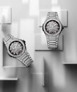 Alternative view of Big Bang Integrated Time Only Titanium Pavé
