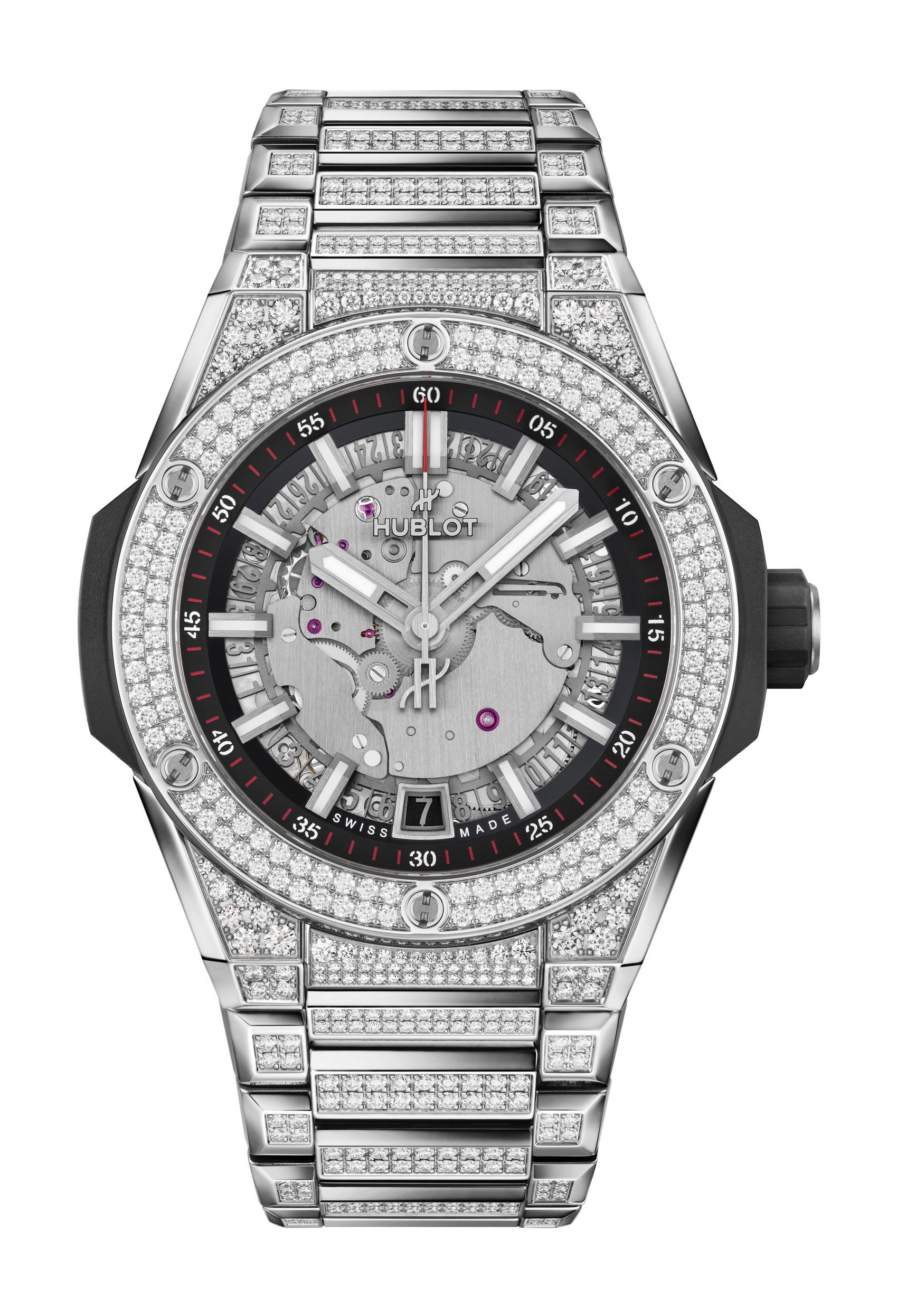 Big Bang Integrated Time Only Titanium Pavé