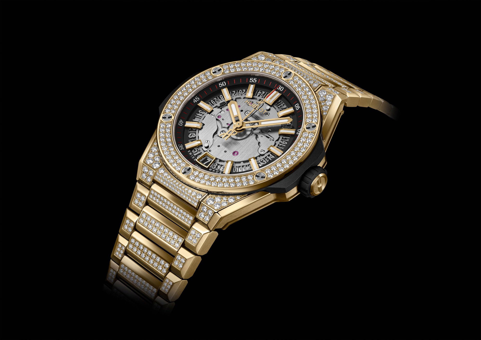 Big Bang Integrated Time Only Yellow Gold Pavé - Image 3
