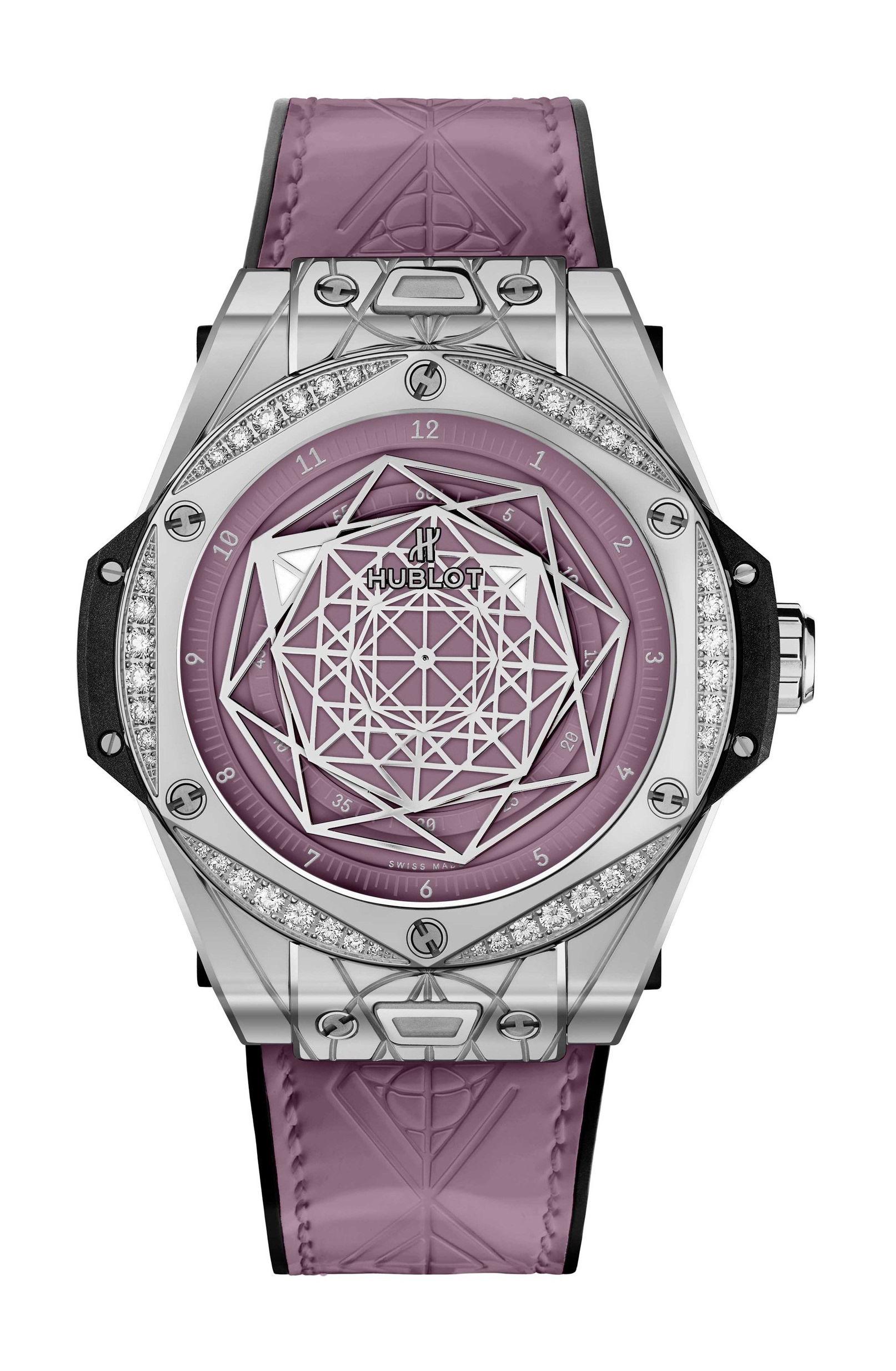 Big Bang One Click Sang Bleu Steel Pink Diamonds