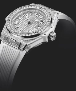 Alternative view of Big Bang One Click Steel White Full Pave