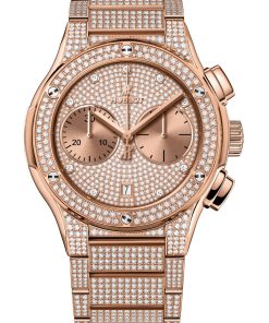 Classic Fusion Chronograph King Gold Full Pavé Bracelet