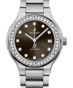 Classic Fusion Titanium Brown Diamonds Bracelet