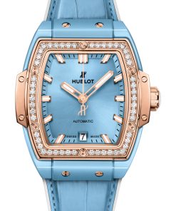 Spirit of Big Bang Light Blue Ceramic King Gold Diamonds