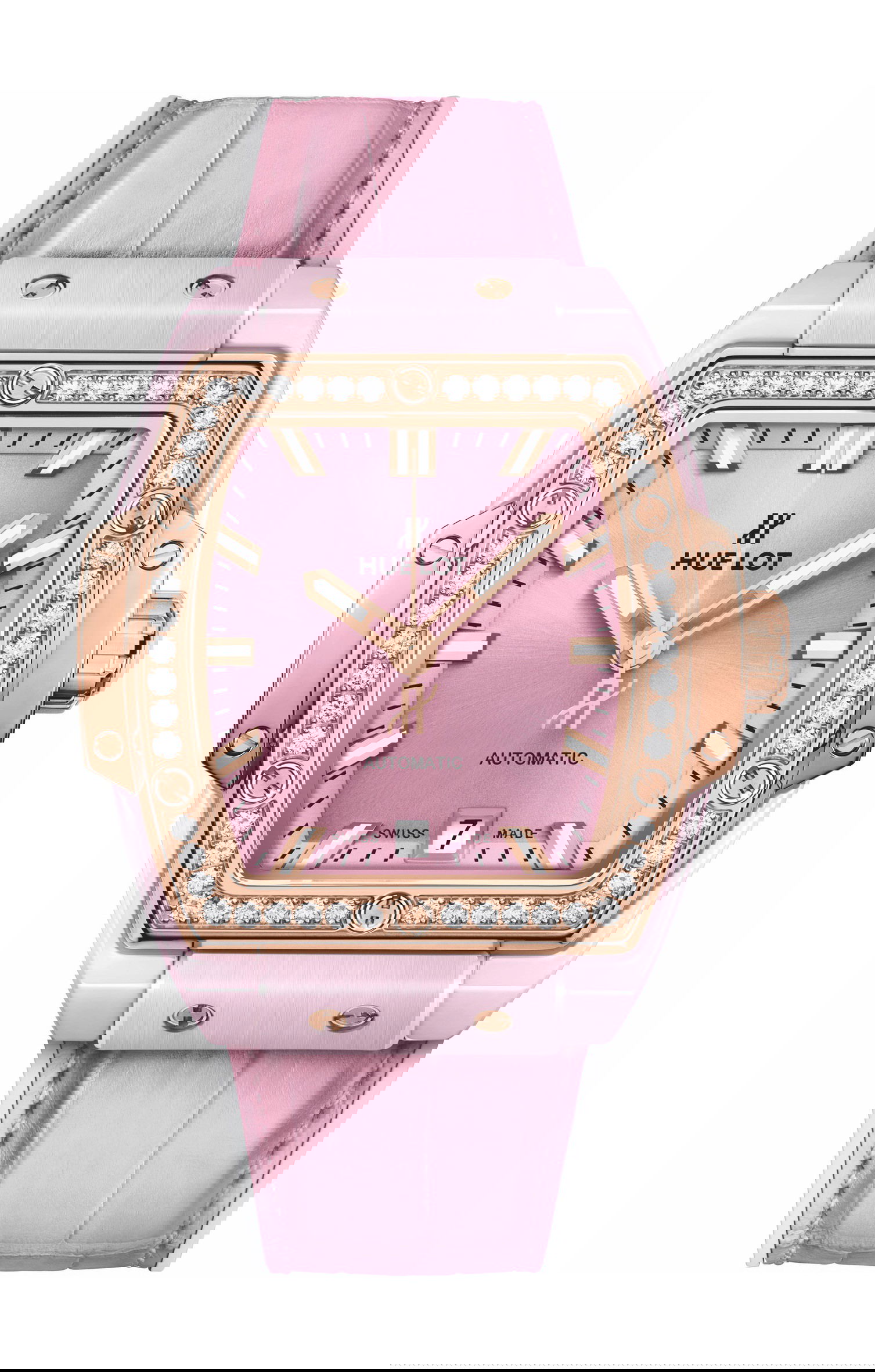 Spirit of Big Bang Pink Ceramic King Gold Diamonds