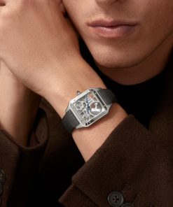 Alternative view of SANTOS-DUMONT SKELETON WATCH EQUIPPED WITH A MICRO-ROTOR