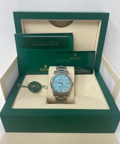 Alternative view of Rolex Oyster Perpetual 41 Stainless Steel - Turquoise Dial - Oyster Bracelet (Ref# 124300)