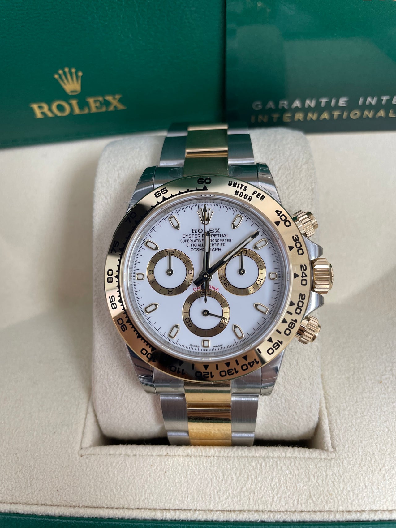 Rolex Daytona 40mm Yellow Rolesor Cosmograph White Index Dial (Ref #116503) - Image 3