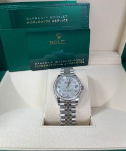 Alternative view of Rolex Datejust 31 Diamond Bezel - White Mother-Of-Pearl Diamond Dial - Jubilee 278384rbr
