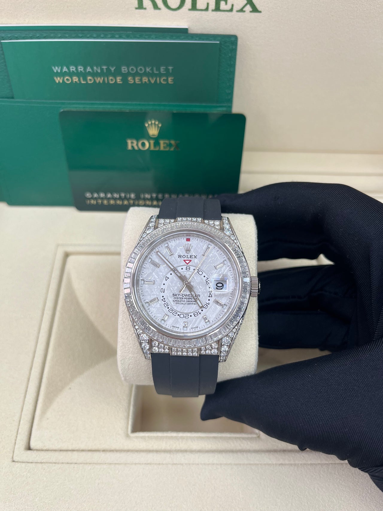 Rolex Sky-Dweller Meteorite Diamonds Baguette Dial Factory Diamonds (Reference # 326259tbr) - Image 12