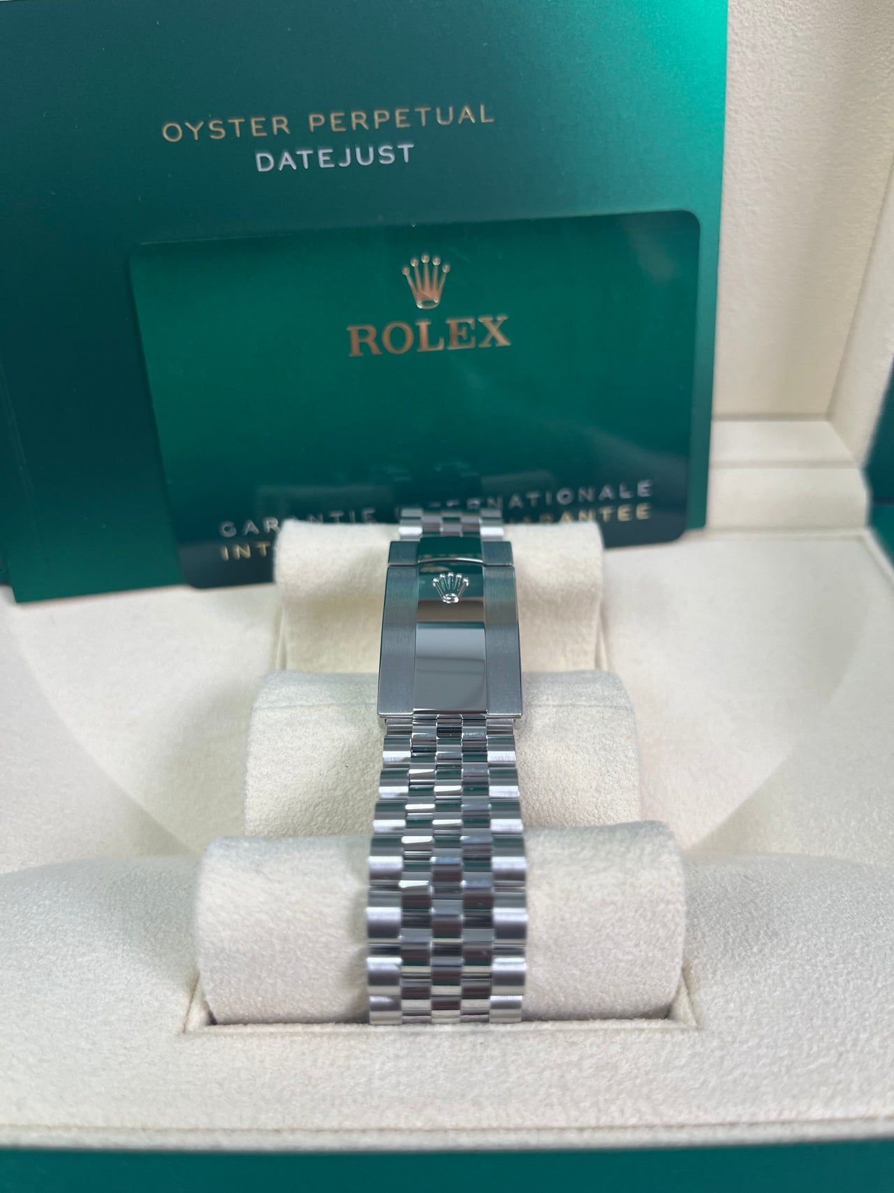 Rolex Steel Datejust 36 Watch - Diamond Bezel - Aubergine Purple Diamond Roman VI and IX Dial - Jubilee Bracelet (Reference #126284rbr) - Image 6