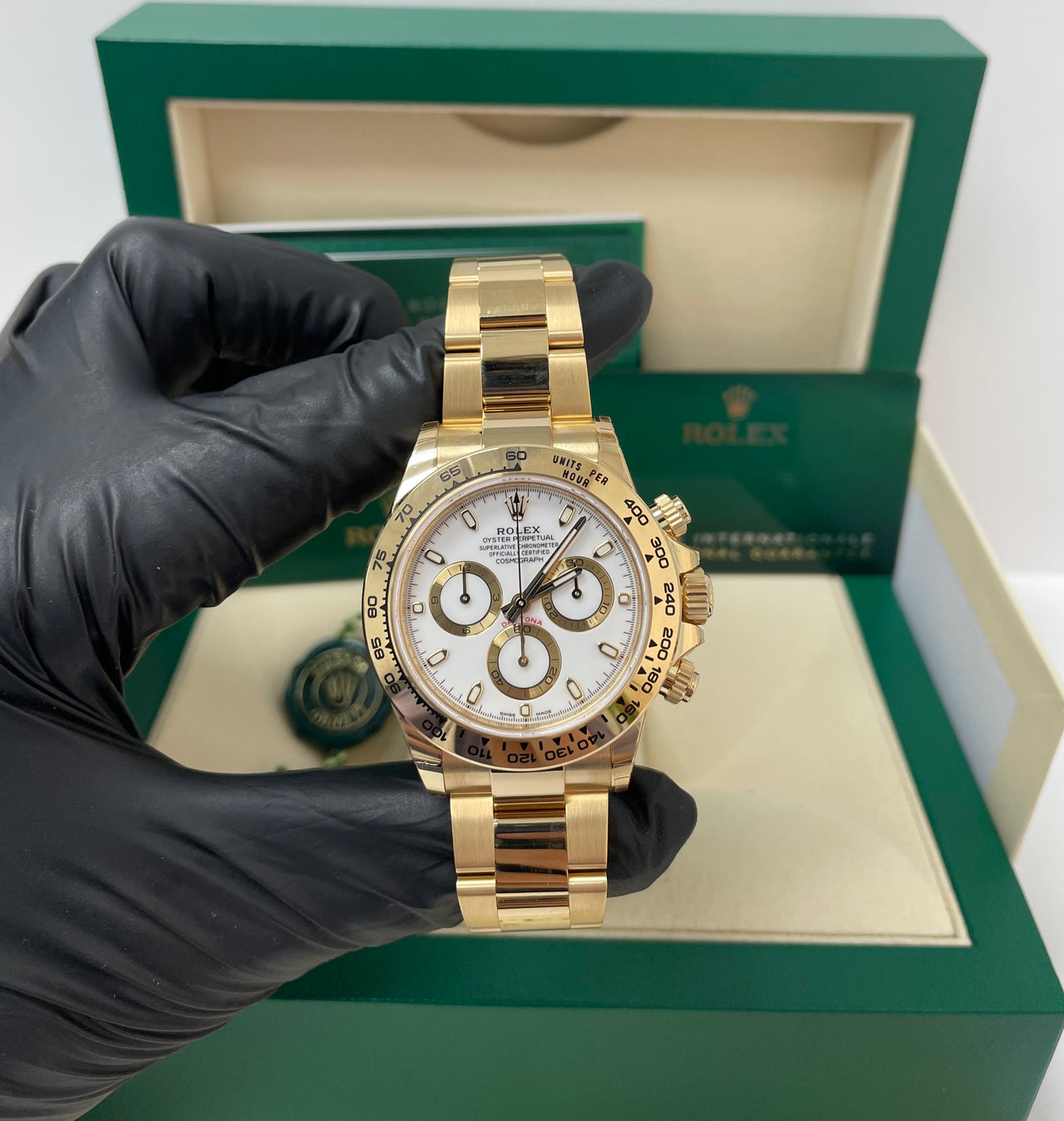 Rolex Yellow Gold Cosmograph Daytona 40 Watch - White Index Dial (Ref # 116508) - Image 4