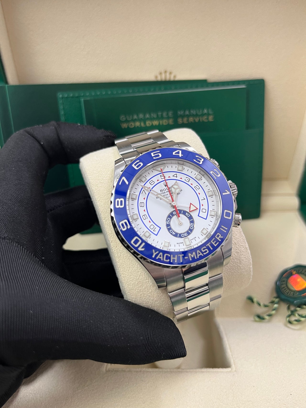 Rolex Yacht-Master II Stainless Steel - Matte White Mercedes Dial (Ref# 116680) - Image 6