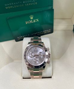 Alternative view of Rolex Daytona Everose Gold Rose Diamond Baguette 40mm Dial Oyster Bracelet Ref# (116505)