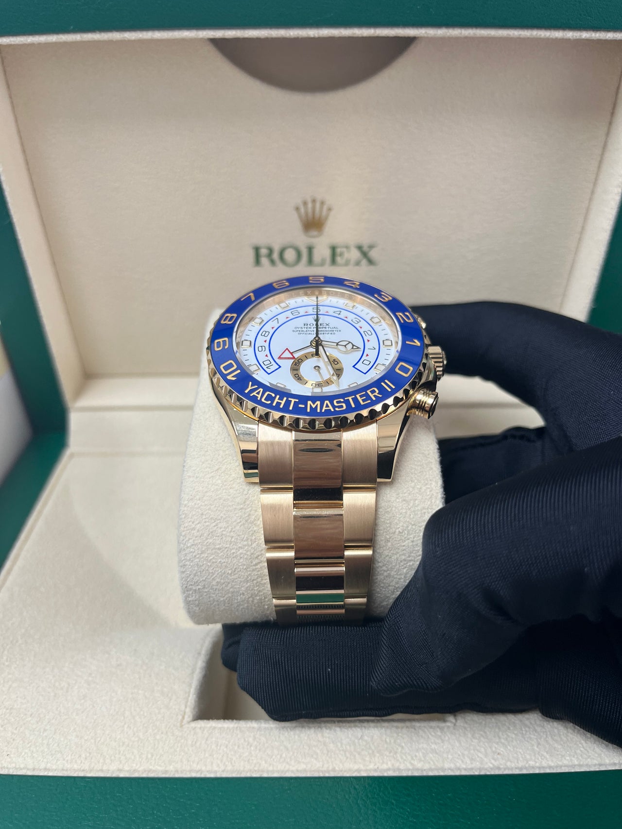 Rolex Yacht-Master II Yellow Gold White Mercedes Dial (Ref# 116688) - Image 5