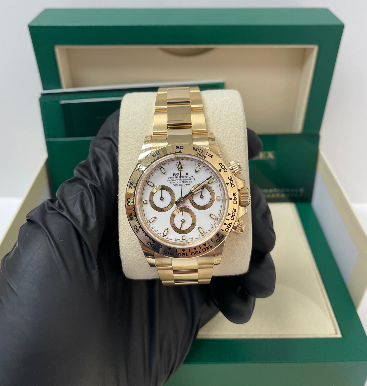 Rolex Yellow Gold Cosmograph Daytona 40 Watch - White Index Dial (Ref # 116508) - Image 6
