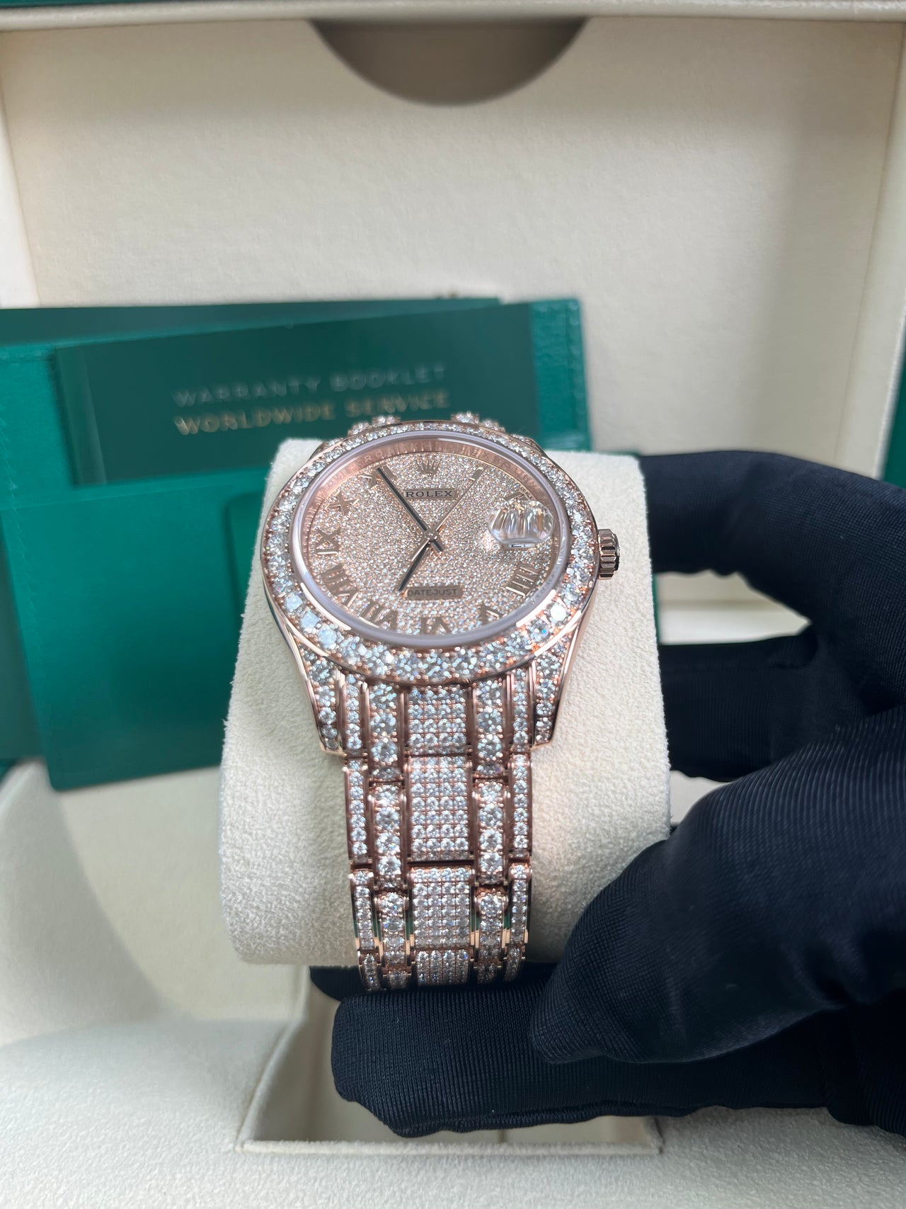 Rolex Pearlmaster 39 Everose Gold Paved Diamond dial Diamond-set bezel Pearlmaster bracelet (Reference 86405RBR) - Image 3