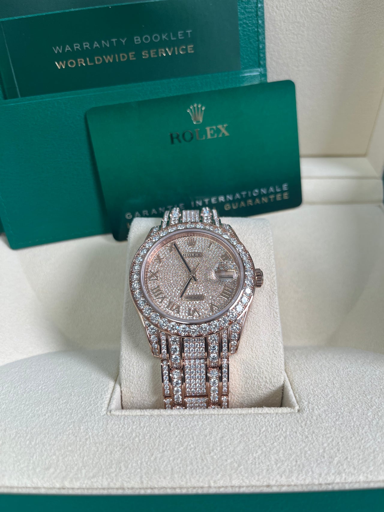 Rolex Pearlmaster 39 Everose Gold Paved Diamond dial Diamond-set bezel Pearlmaster bracelet (Reference 86405RBR) - Image 6