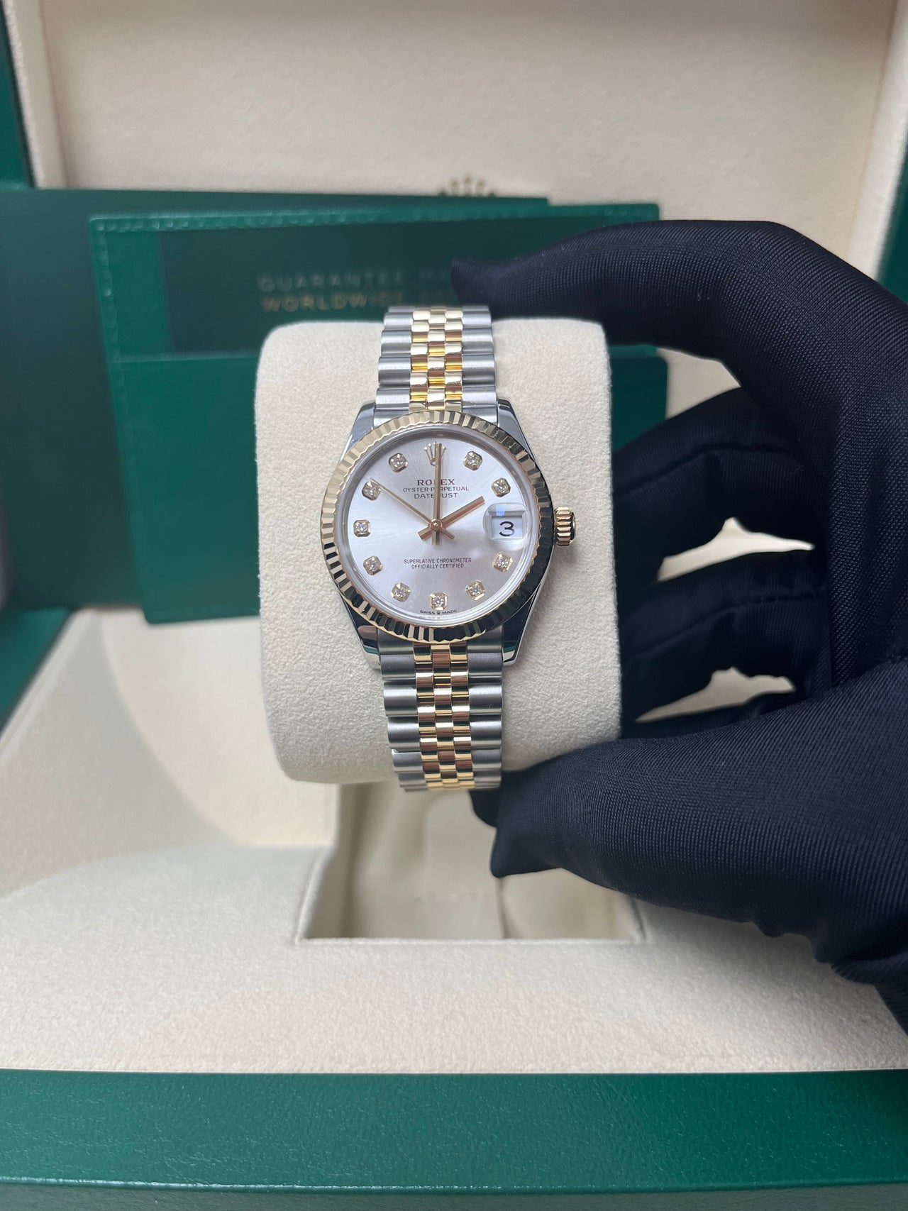 Rolex Datejust 31 Steel and Yellow Gold Datejust 31mm - Fluted Bezel - Silver Diamond Dial - Jubilee 278273 - Image 9