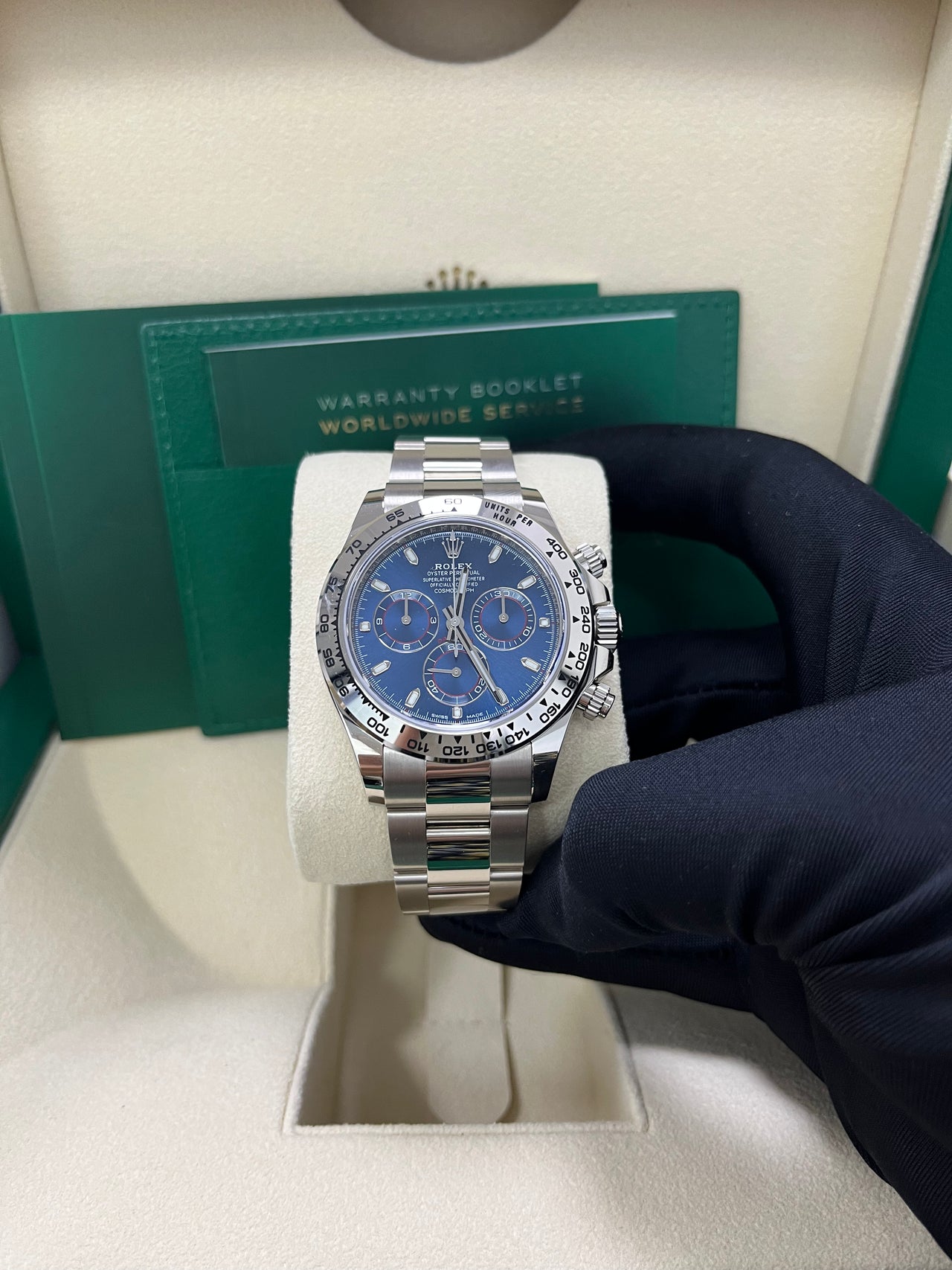 Rolex Daytona White Gold Cosmograph 40 Watch - Blue Index Dial (Ref# 116509) - Image 9