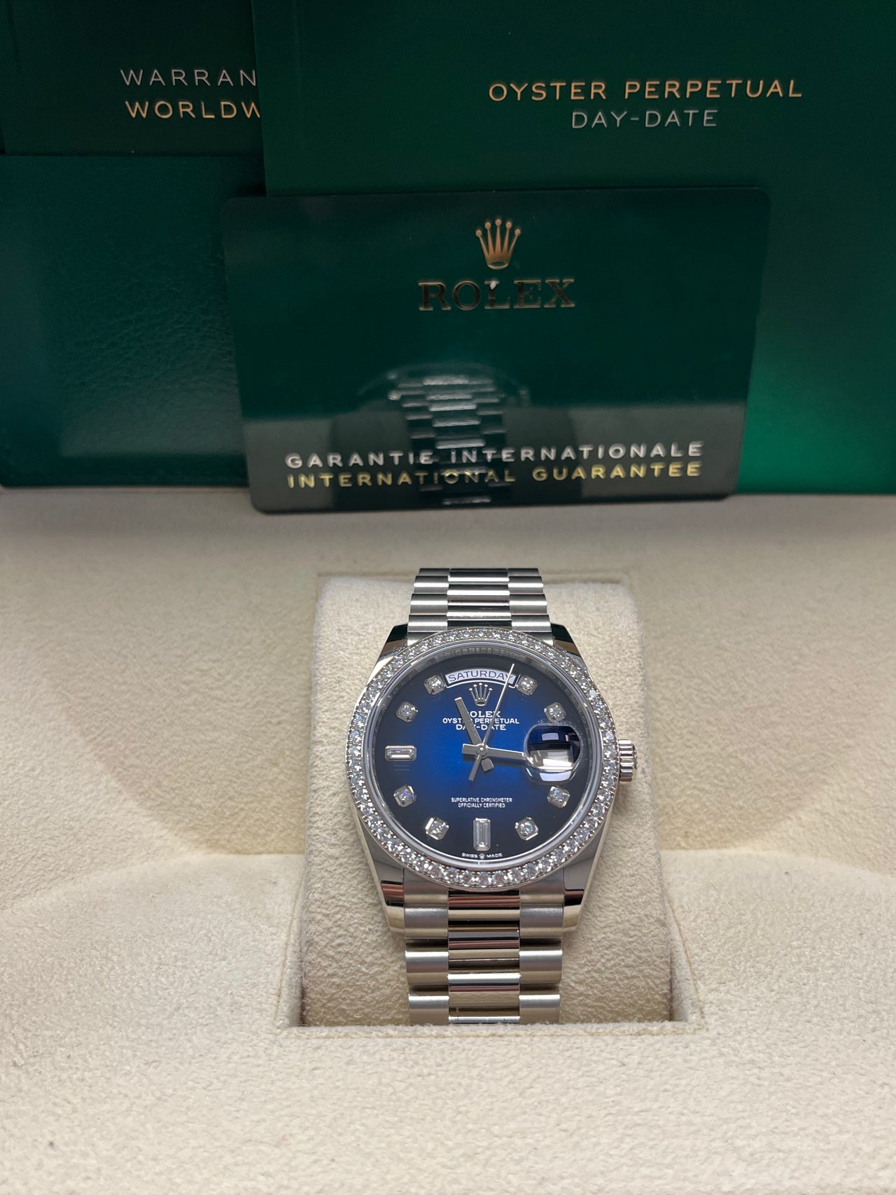 Rolex Day-Date 36 36 mm white gold and diamonds 128349rbr-0010 - Image 2
