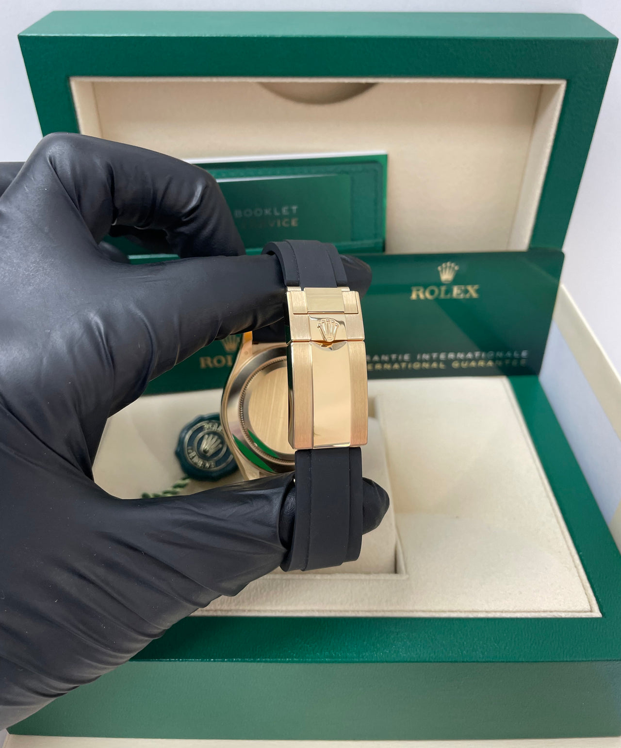 Rolex Daytona 40mm Champagne Dial with Black Subdials/ Black Oysterflex Strap (Reference # 116518LN) - Image 4