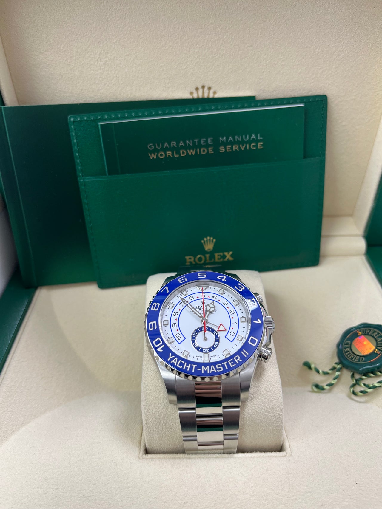 Rolex Yacht-Master II Stainless Steel - Matte White Mercedes Dial (Ref# 116680) - Image 2