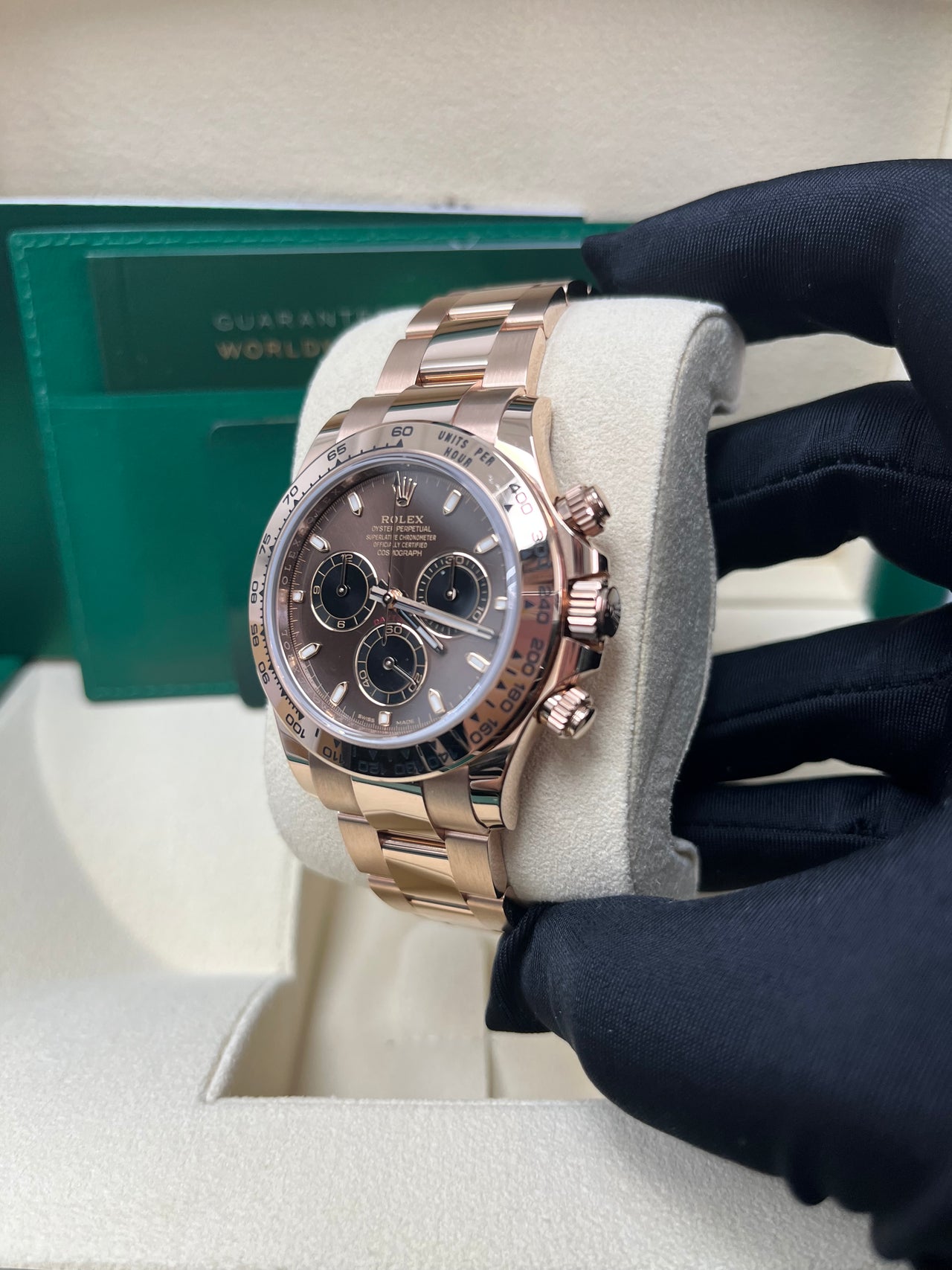 Rolex Everose Gold Cosmograph Daytona 40 Watch - Chocolate and Black Index Dial (Ref # 116505 ) - Image 6