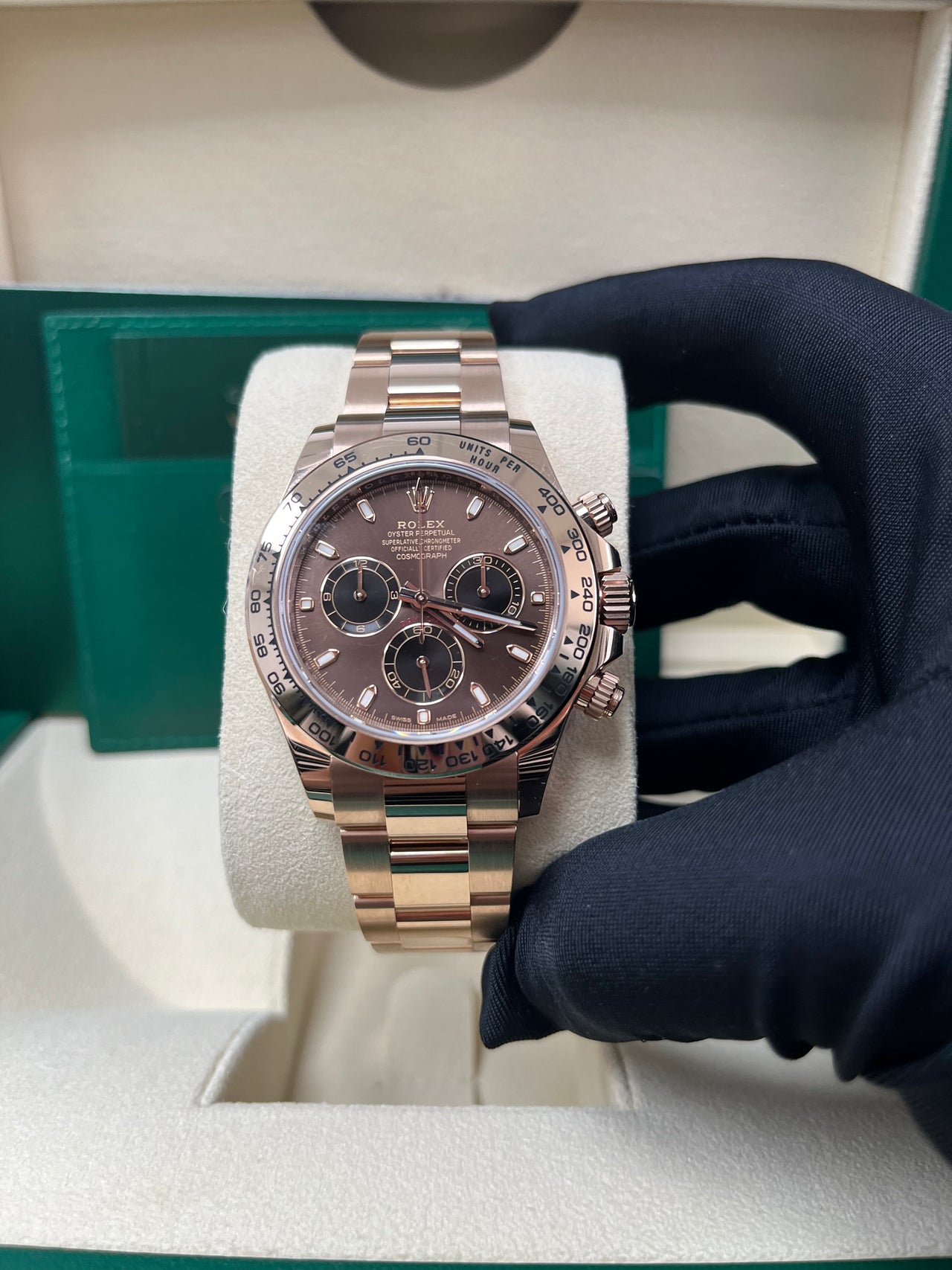 Rolex Everose Gold Cosmograph Daytona 40 Watch - Chocolate and Black Index Dial (Ref # 116505 ) - Image 10