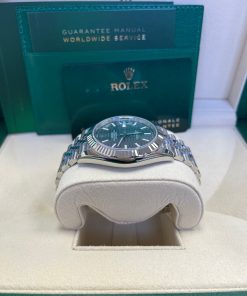 Alternative view of Rolex Datejust 41mm White Gold/Steel Mint Green Fluted Motif Index Fluted Bezel Jubilee Reference #126334