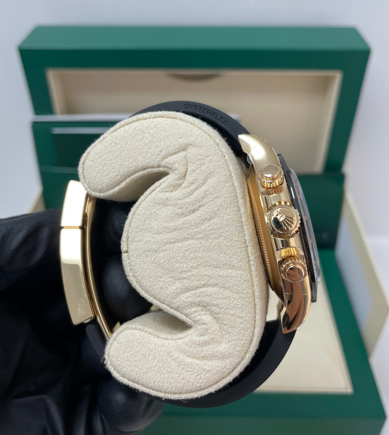 Rolex Daytona 40mm Champagne Dial with Black Subdials/ Black Oysterflex Strap (Reference # 116518LN) - Image 7