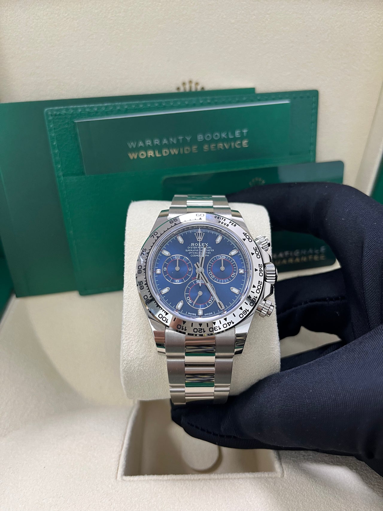 Rolex Daytona White Gold Cosmograph 40 Watch - Blue Index Dial (Ref# 116509) - Image 8