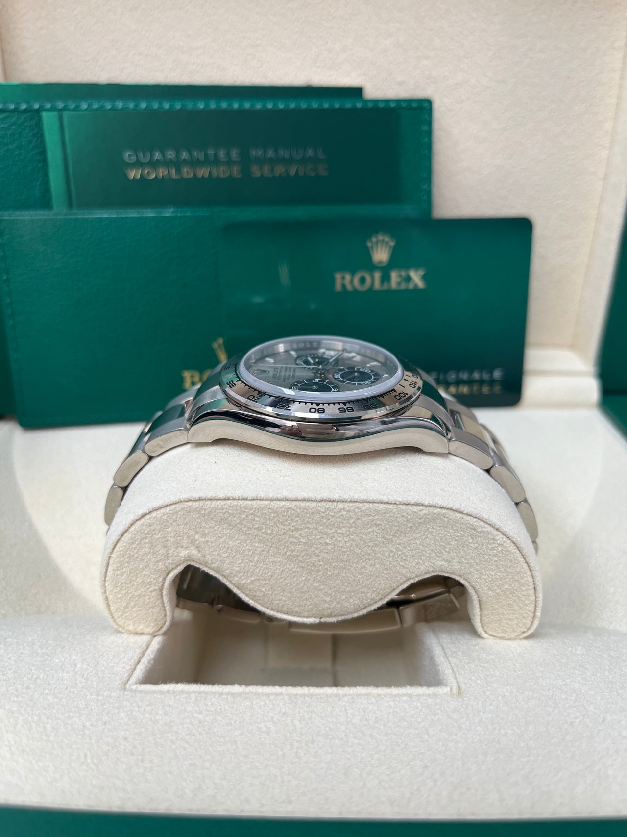 Rolex Daytona White Gold Cosmograph 40 Watch -Stainless Steel And Black Index Dial (Ref# 116509) - Image 6