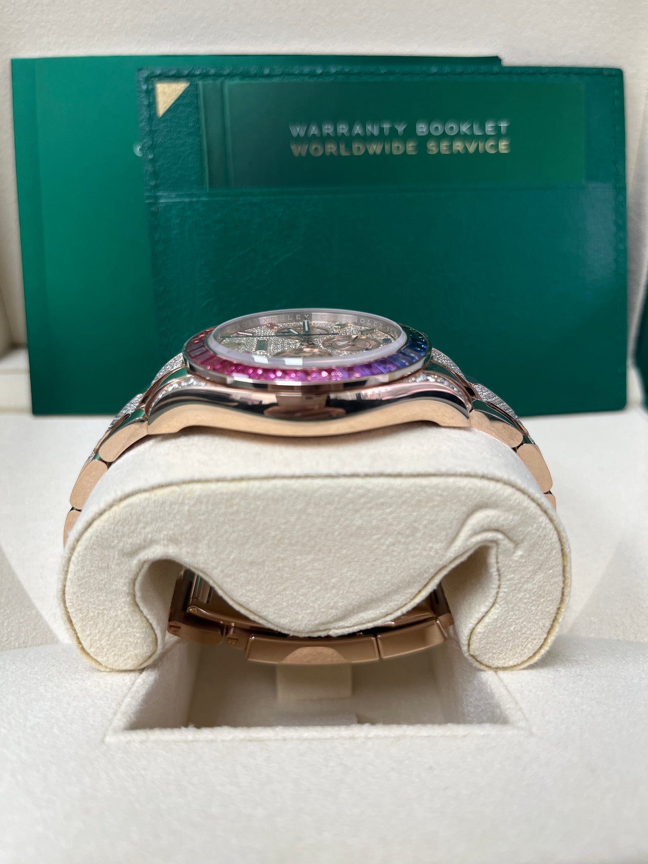 Rolex Cosmograph Everose Daytona Factory Diamond Rainbow Edition Ref# 116595RBOW) - Image 5