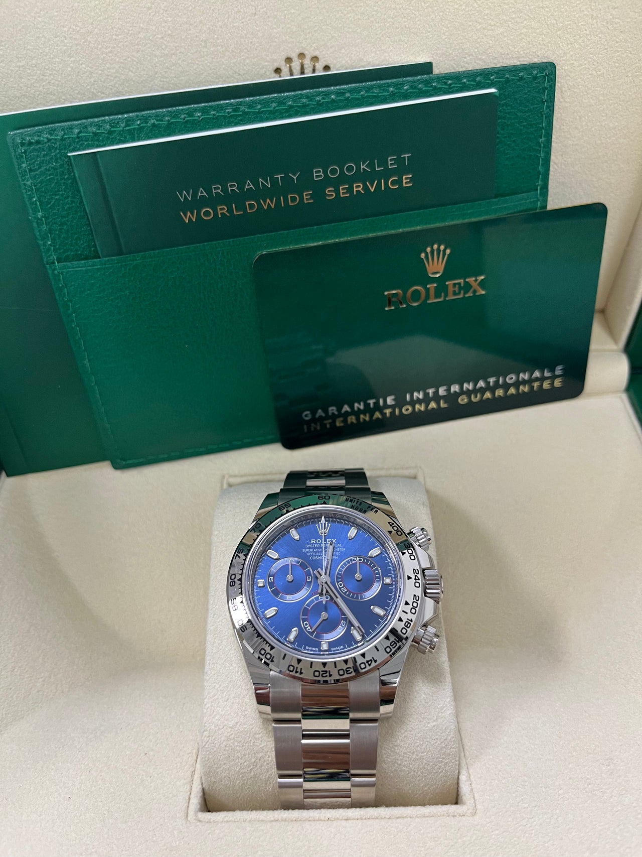 Rolex Daytona White Gold Cosmograph 40 Watch - Blue Index Dial (Ref# 116509) - Image 2