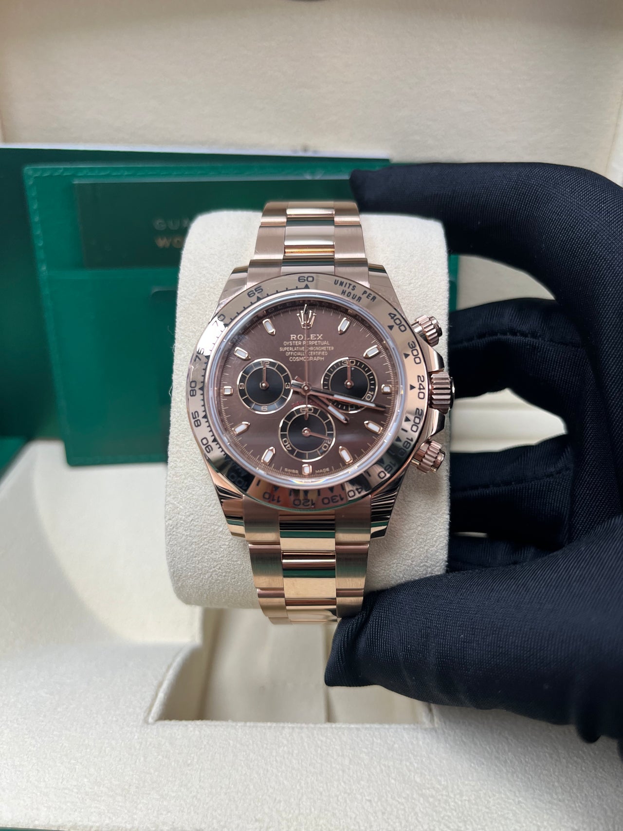 Rolex Everose Gold Cosmograph Daytona 40 Watch - Chocolate and Black Index Dial (Ref # 116505 ) - Image 7