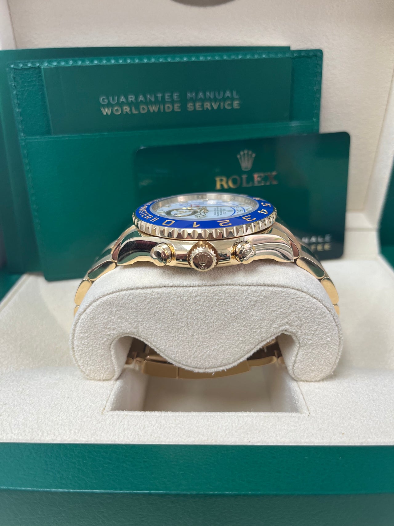 Rolex Yacht-Master II Yellow Gold White Mercedes Dial (Ref# 116688) - Image 4