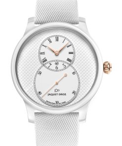 Grande Seconde White Ceramic Clous De Paris
